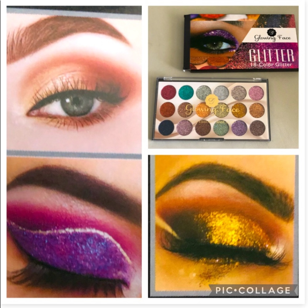Glowing Face Glitter Eye Shadow 18 Color Glitter New with Box Makeup Kit